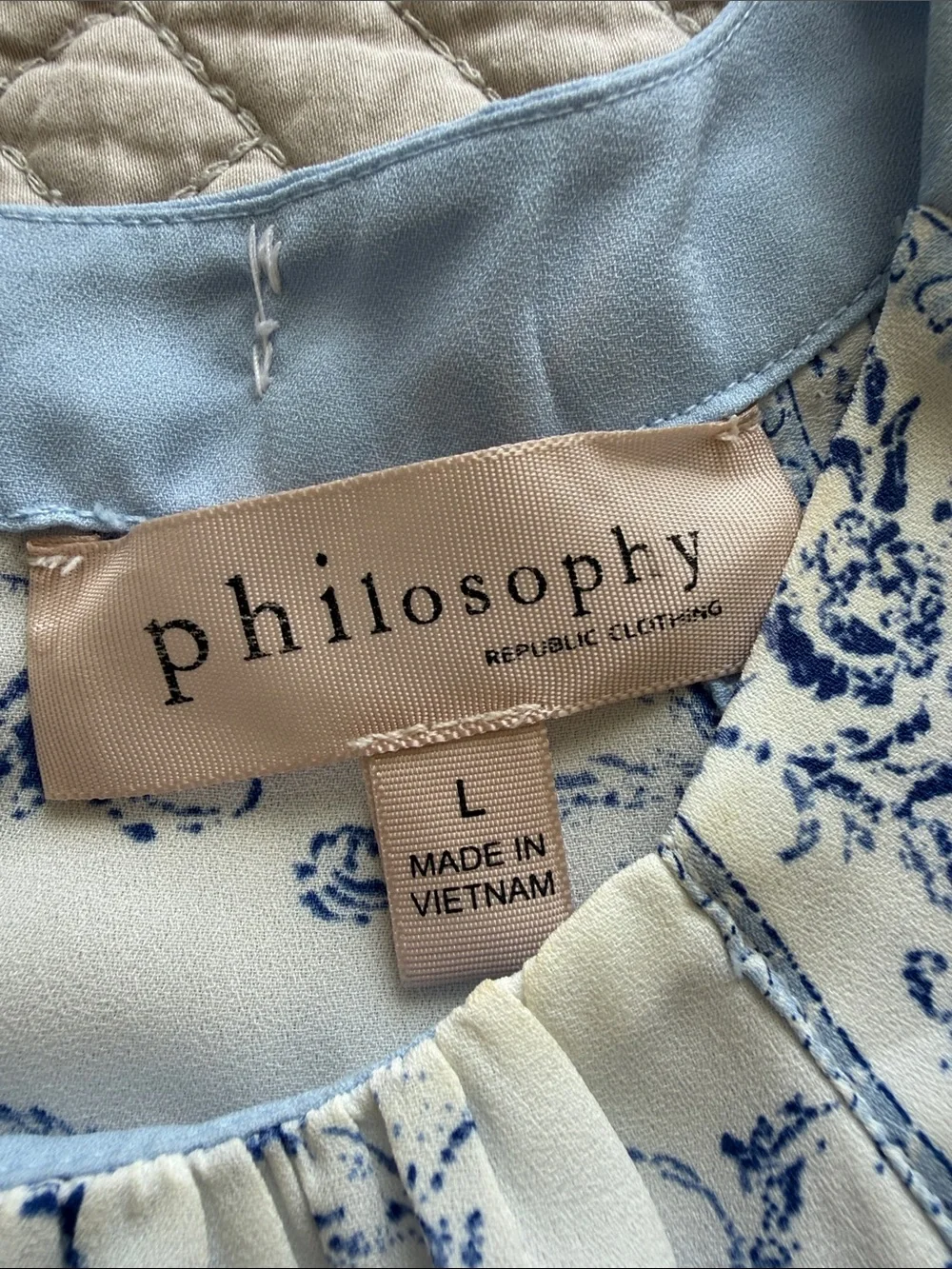 Philosophy Halter Mini Dress size L Baroque Floral Coastal Cottagecore Boho - Picture 6 of 13